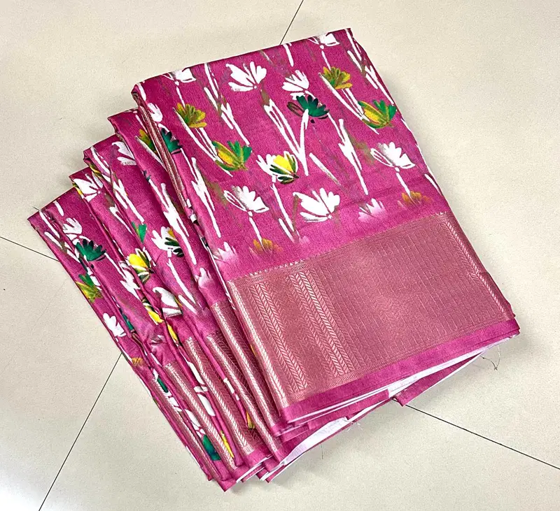 DN Flower2 Dola Cotton Silk Printed Sarees Catalog